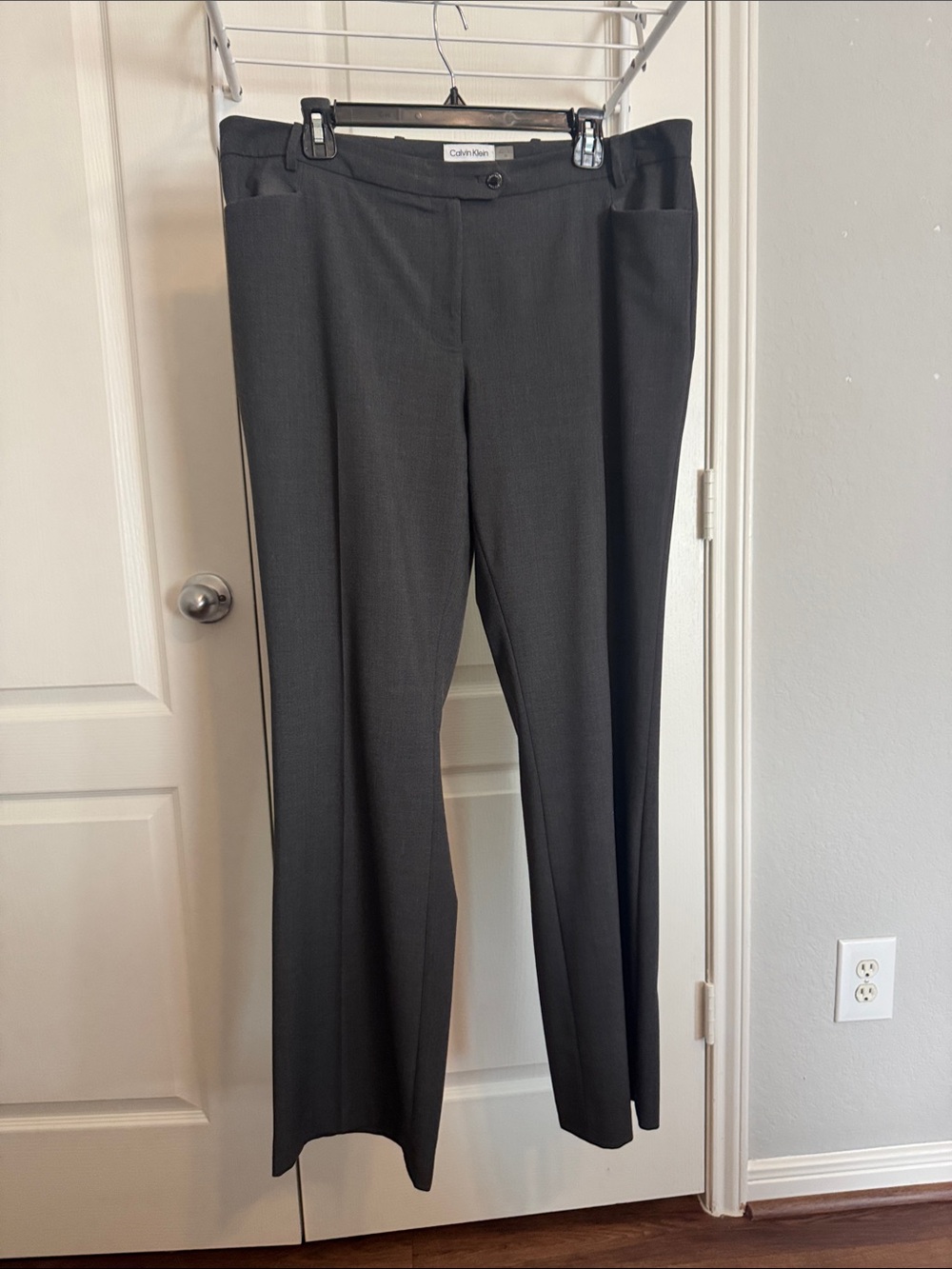 Calvin Klein Women's Charcoal Gray Tailored Dress Trousers